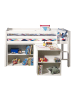58 aufm Kessel KINDERBETT Karolina 210x114x106 Massivholz+MDF Weiß Regal