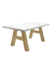58 aufm Kessel ESSZIMMERTISCH Elia 2 140 x 90 x 75 Esstisch Asteiche/Weiß Matt Lack