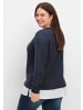 sheego Strickpullover in tiefblau-meliert