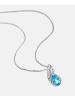 Diamant L'éternel Halskette mit Anhänger 585 Weißgold 0.43 Karat Diamant mit Topas in Silbe