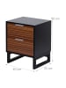 relaxdays Nachttisch in Braun/ Schwarz - (B)40 x (H)50 x (T)33 cm