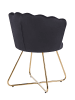 SalesFever Polsterstuhl 2er-Set im Muschel‑Design Samt mit goldfarbenem Gestell in Schwarz