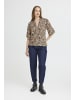 Pulz Kurzarm-Bluse PZCHARLOTTE Regular fit in Brown Animal Printed