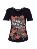 Roberto Geissini Flower T-Shirt Schwarz