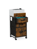 relaxdays Rollcontainer in Braun/ Schwarz - (B)40 x (H)68 x (T)40 cm