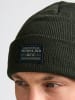 Petrol Industries Gerippte Beanie mit Patch Irontrail in Grün