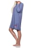 NORMANN Frottee Nachthemd langarm Bündchen - 82093 in blau