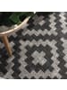 KADIMA DESIGN Teppich Kurzflor Rauten Wohnzimmer in Grau