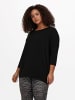 ONLY Carmakoma Curvy 3/4 Arm Shirt Plus Size Longsleeve Dünn CARLAMOUR in Schwarz