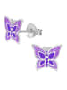 schmuck23 Ohrringe 925 Silber Schmetterling in Lila