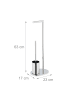 relaxdays WC Garnitur in Silber - (B)23 x (H)63 x (T)17 cm