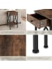 tectake Ablagetisch, Holz & Stahl, 2 Ablagen, Schublade & seitlichen X-Streben