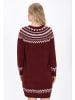 DreiMaster Women Dress in wine red offwhite