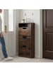 relaxdays Schuhschrank "Industrial" in Dunkelbraun - (B)60 x (H)140 x (T)24 cm