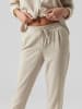 Vero Moda Legere Leinen Stoffhose Casual Schlupf Hose Ankle Pants in Beige-2