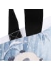 Mr. & Mrs. Panda Tote Bag Panda Winter Pommes Design mit Spruch in Weiß