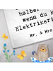 Mr. & Mrs. Panda Gästehandtuch Elektrikerin Herz mit Spruch in Weiß