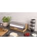 Zeller 25344 Brotkasten, Bamboo/Edelstahl in Silbern, 39 x 25,5 x 18,5 cm