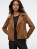 Vero Moda Stylische Bikerjacke mit Reißverschlusstaschen und Nieten. in Mittelbraun