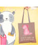 Mr. & Mrs. Panda Uni Tasche Axolotl Niedlich mit Spruch in Braun Pastell