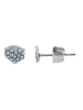Adeliás Damen Ohrringe – Ohrstecker aus Edelstahl mit Strass Steinchen in silber