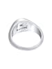KUZZOI Ring 925 Sterling Silber mit Smiling Face, Smiling Face, Siegelring in Schwarz