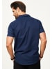 behype Kurzarmhemd - aus Leinen Sommerhemd im Regular-Fit in Navy