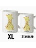 Mr. & Mrs. Panda XL Tasse Giraffe Zufrieden ohne Spruch in Weiß