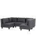 Beliani 6-tlg Modulsofa UNSTAD in Grau/Schwarz