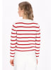 DreiMaster Maritim Women Cardigan in offwhite red stripe