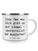 Mr. & Mrs. Panda Tasse Emaille Spruch Einzigartige Oma mit Spruch in Weiß