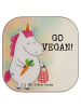 Mr. & Mrs. Panda Tisch-Untersetzer Einhorn Vegan Design mit Spruch in Weiß