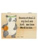 Mr. & Mrs. Panda Holzkiste Panda Basketball Design mit Spruch in Weiß