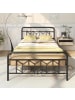 COSTWAY Doppelbett Metallgestell für 200 x 140 cm Matratze in Schwarz