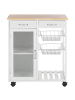 Beliani Servierwagen BOVES in Weiß/Braun - (W) 76 x (H) 88 x (L) 48 cm