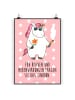 Mr. & Mrs. Panda Poster Einhorn Woodstock mit Spruch in Rot Pastell