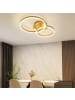 ZMH Deckenleuchte LED in gold dimmbar 2 Ringen modern 46 W Metall Schlafzimmerlampe