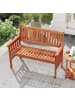COSTWAY Gartenbank Holz 2-Sitzer in Braun
