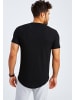 Leif Nelson Herren T-Shirt Rundhals Herren T-Shirt Rundhals LN-55760 in schwarz