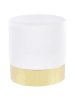 Beliani Pouf SOPHIA in Weiß/Gold - (W) 39 x (H) 40 x (L) 39 cm