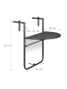relaxdays Balkonhängetisch Bastian in Braun - (B)60 x (T)40 cm