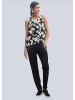 Alba Moda Top mit grafischem Allover Print in schwarz