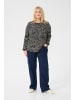 KAFFE curve Langarm-Bluse KCmila Regular fit in Black/Turtledove Graphic Dot