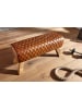 FineBuy Sitzbänk in Braun / Leder / 89x35x46