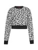 Swirly Damen Sweatshirt in Weiss Leo
