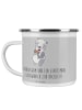 Mr. & Mrs. Panda Camping Emaille Tasse Bräutigam Gentleman mit S... in Heather Grey