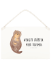 Mr. & Mrs. Panda Deko Schild Otter Muschel mit Spruch in Weiß