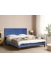 Beliani Doppelbett BAYONNE in Blau/Braun - (W) 191 x (H) 121 x (L) 212 cm