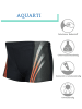 Aquarti Jungen Schwimmhose Kontrastfarbige Einsätze in schwarz/rot