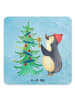 Mr. & Mrs. Panda Untersetzer Pinguin Weihnachtsbaum ohne Spruch in Eisblau